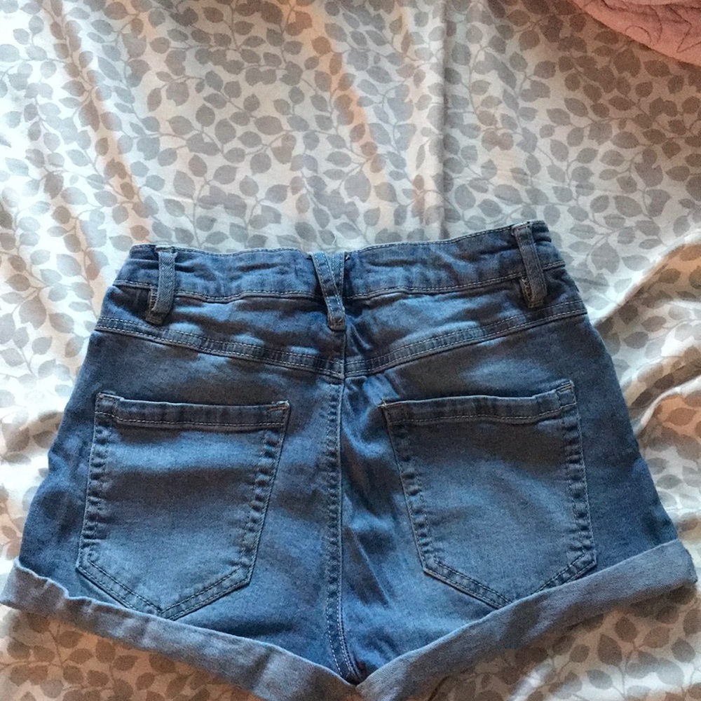 High waisted jean shorts